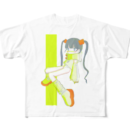 ツインテールの子 フルグラフィックTシャツ