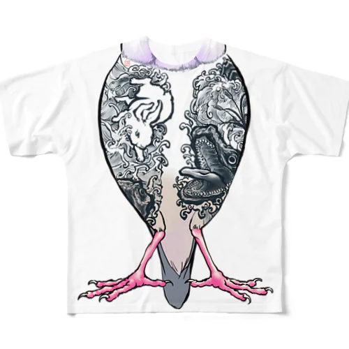 文鳥冬 All-Over Print T-Shirt