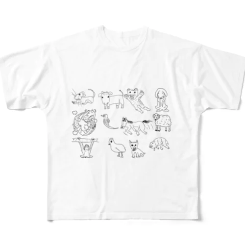 kawaii十二支 フルグラフィックTシャツ