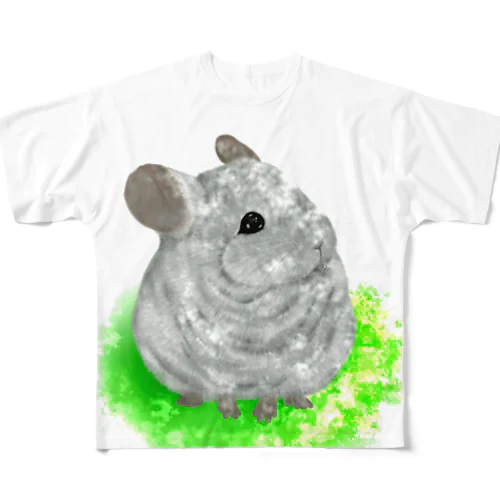 ふわふわチンチラ(木漏れ日) All-Over Print T-Shirt