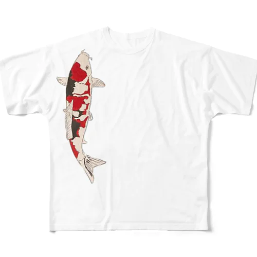 錦鯉_登り三色 All-Over Print T-Shirt