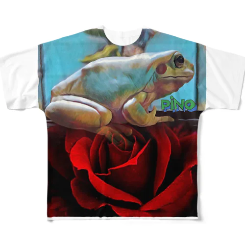 薔薇とピノ🐸 フルグラフィックTシャツ