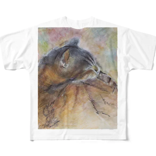 ねむねむねこ All-Over Print T-Shirt