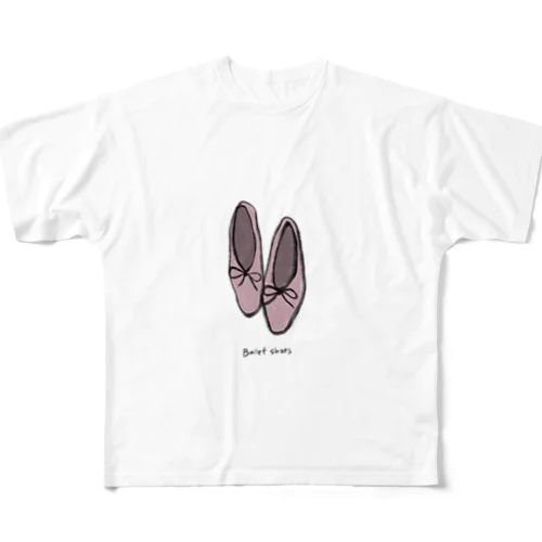 バレエシューズ フルグラフィックTシャツ