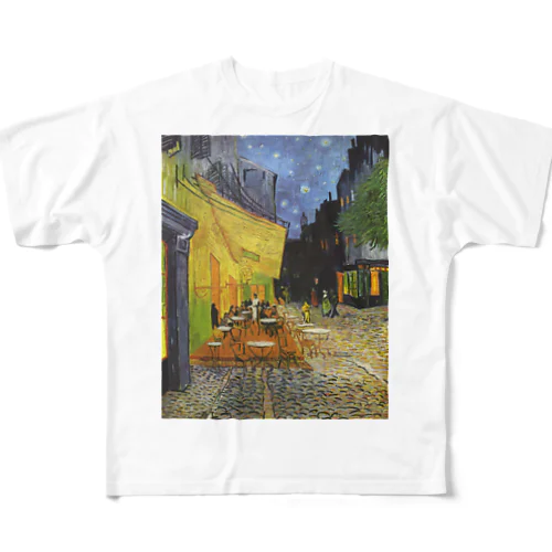 ゴッホ（Vincent van Gogh） / 夜のカフェテラス （Terrasse du café le soir） 1888 フルグラフィックTシャツ