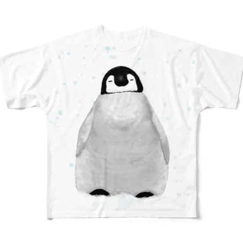 ふわふわペンギン フルグラフィックTシャツ