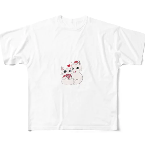 恋人の猫 フルグラフィックTシャツ