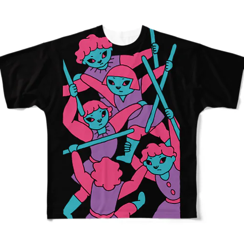 タロット「FIVE of WANDS.(ワンズの５)」フルグラフィックTシャツ フルグラフィックTシャツ