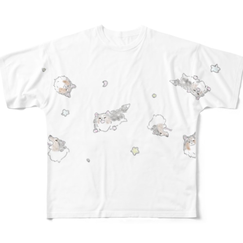 ふわふわ💭シェルティ（トライ） All-Over Print T-Shirt