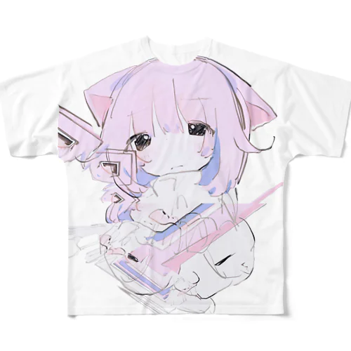 朦朧（桃） フルグラフィックTシャツ