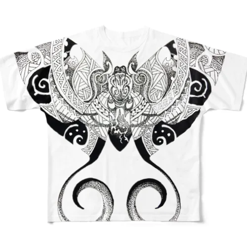 鬼糸巻蛾 All-Over Print T-Shirt