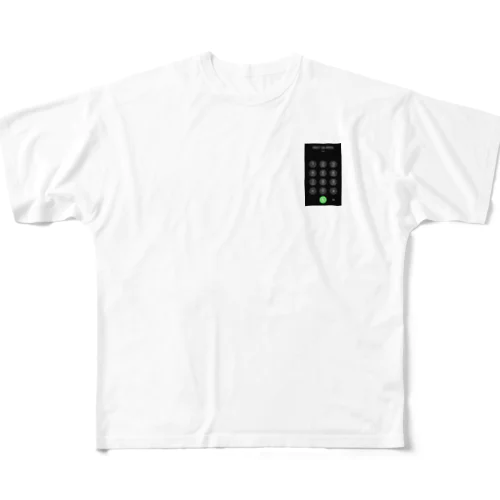 彫虎電話番号Tシャツ　backプッシュボタン フルグラフィックTシャツ