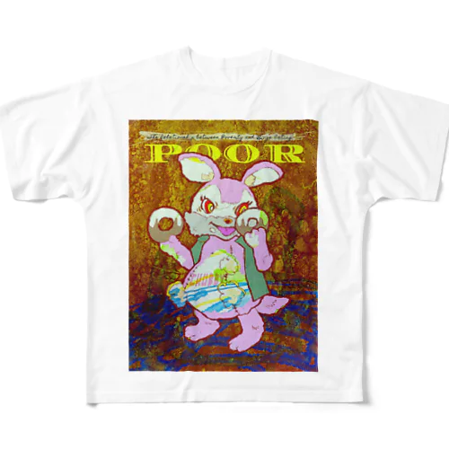 The Relationship between Poverty and Binge Eating./貧困と暴食の関係 All-Over Print T-Shirt