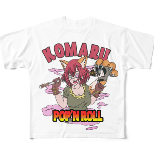 komaru×pop'n rollコラボ02 All-Over Print T-Shirt