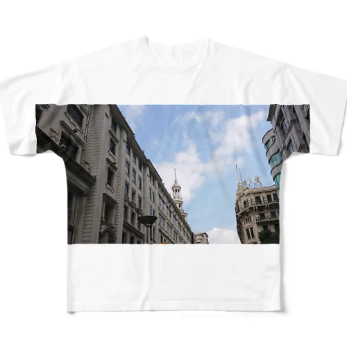 上海南京路旧租界地的風景〜Paysage de l'ancienne zone de concession sur la route de Nanjing, Shanghai〜 All-Over Print T-Shirt