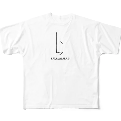 【ひらがなシリーズ】ポップでシンプルな「ら」 フルグラフィックTシャツ