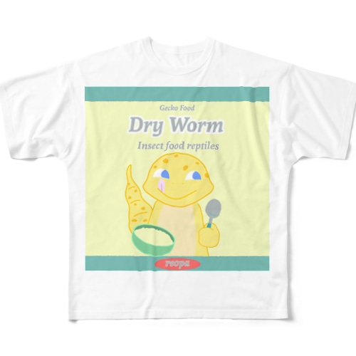 Gecko Food  「Dry Worm」 マシカク All-Over Print T-Shirt