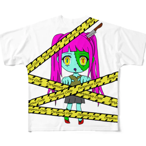 Dangerous Code Full Graphic Tee （どくちゃん♡ゾンビver） フルグラフィックTシャツ