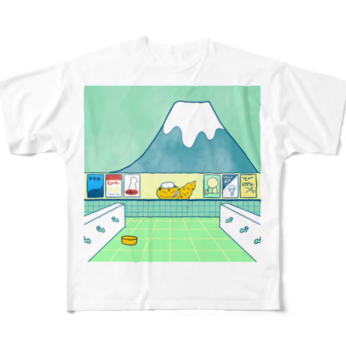 銭湯 レオパードゲッコー フルグラフィックTシャツ