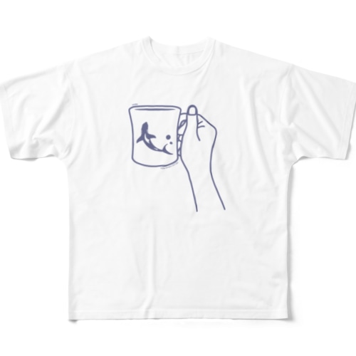 〈 naminada 017/365 〉 SAME Cap All-Over Print T-Shirt