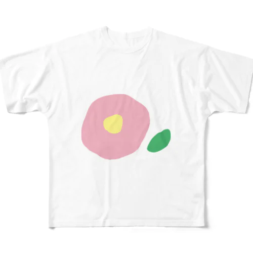 椿（ピンク） フルグラフィックTシャツ