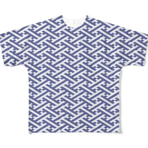 紗綾形文様（卍崩し） All-Over Print T-Shirt