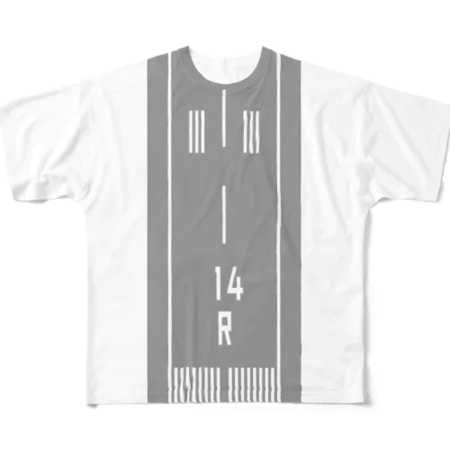 滑走路14R All-Over Print T-Shirt