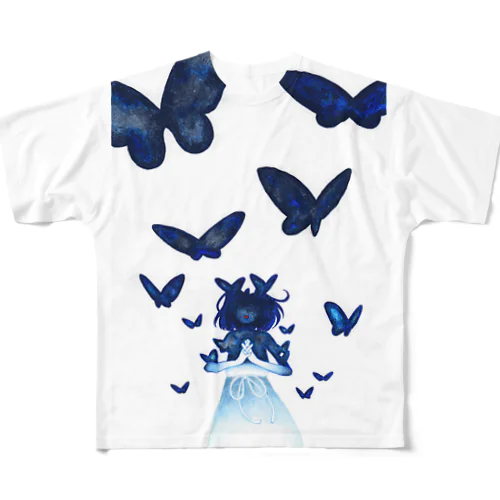 群青胡蝶の還 フルグラフィックTシャツ