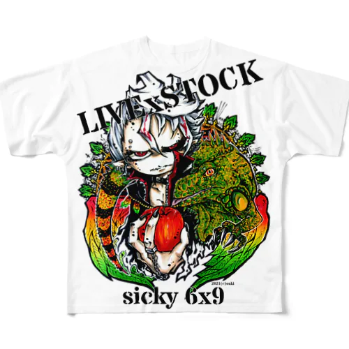 LIVExSTOCK dagger  フルグラフィックTシャツ