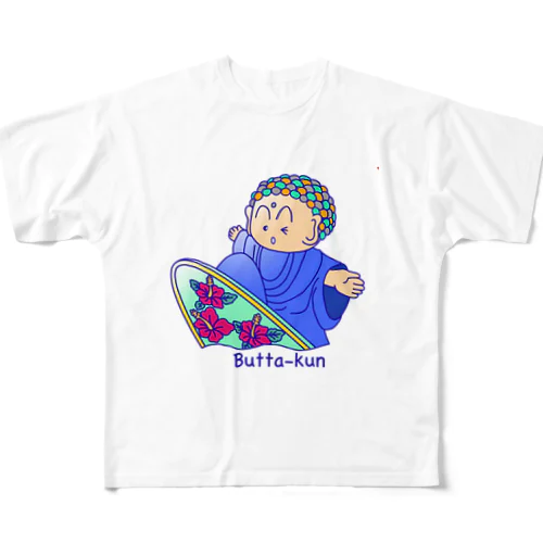 surf Butta-kun(blue) フルグラフィックTシャツ