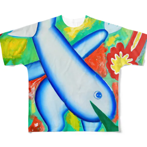 Blue dancing monster  All-Over Print T-Shirt