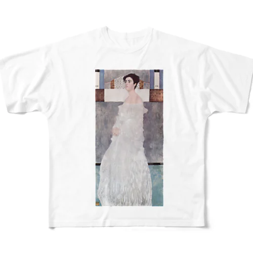 グスタフ・クリムト（Gustav Klimt） / 『マルガレーテ・ストンボロー＝ウィトゲンシュタインの肖像』（1905年） All-Over Print T-Shirt