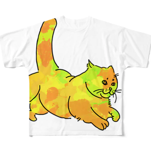 夜に急ぐ猫（単体） フルグラフィックTシャツ