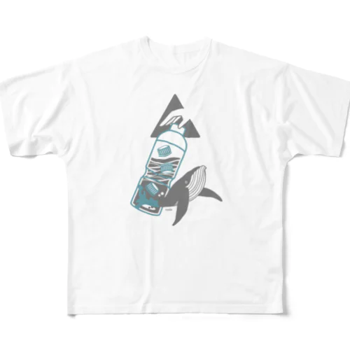 海洋ゴミから守りたい | クジラ Ver. フルグラフィックTシャツ