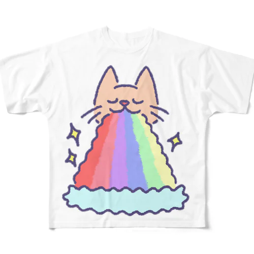 ゆめかわゲボゲボにゃんこ All-Over Print T-Shirt