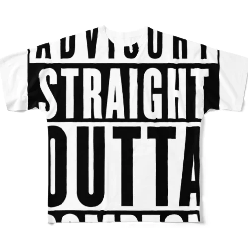 PARENTAL ADVISORY STRAIGHT OUTTA COMPTON-ペアレンタル・アドバイザリー・ストレイト・アウタ・コンプトン- ボックスロゴ フルグラフィックTシャツ