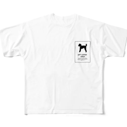 トイプードルoff leash フルグラフィックTシャツ