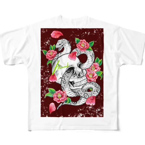 髑髏と蛇ちゃん。 All-Over Print T-Shirt