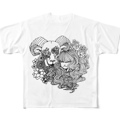 崇拝(モノクロ) All-Over Print T-Shirt