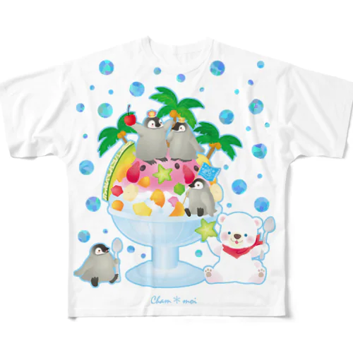 ペンギンかき氷エコバッグ All-Over Print T-Shirt