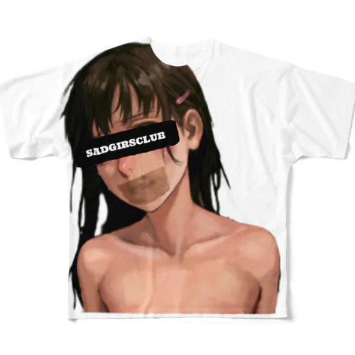 SADGIRLSCLUB　少女 フルグラフィックTシャツ