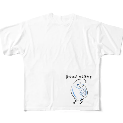 シンプルセキセイインコ フルグラフィックTシャツ