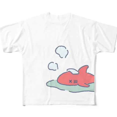 のぼせたサメ フルグラフィックTシャツ