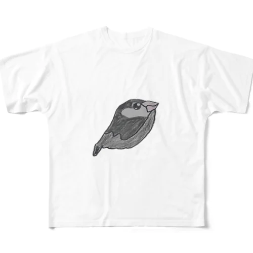 文鳥のめるめ～る フルグラフィックTシャツ