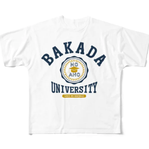 バカダ大学 BAKADA UNIVERSITY フルグラフィックTシャツ