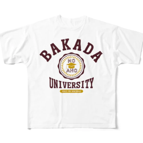 バカダ大学 BAKADA UNIVERSITY  フルグラフィックTシャツ