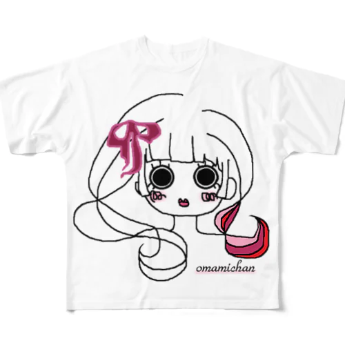 レトロガール フルグラフィックTシャツ