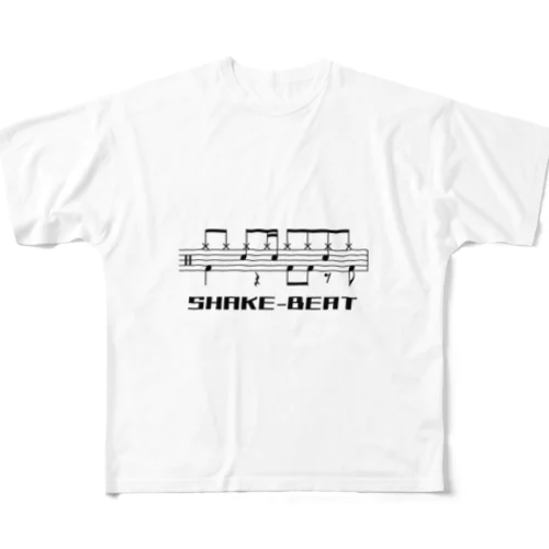 ドラムのSHAKE-BEAT フルグラフィックTシャツ