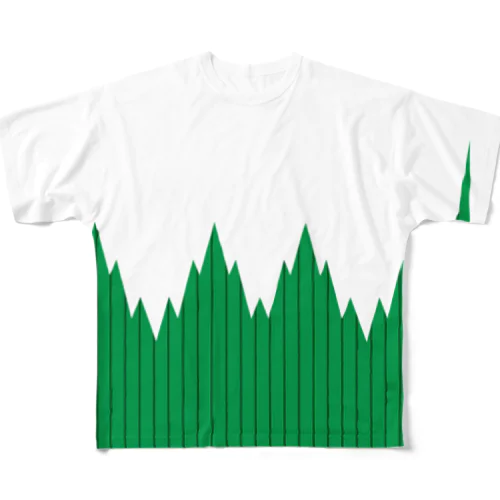 緑のバラン フルグラフィックTシャツ