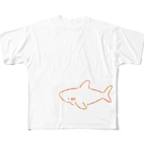 わりとシンプルなサメ2021ピンク系Ver. All-Over Print T-Shirt